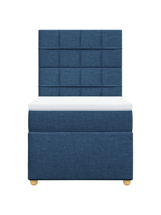 Box spring postel s matrací modrá 80x200 cm textil