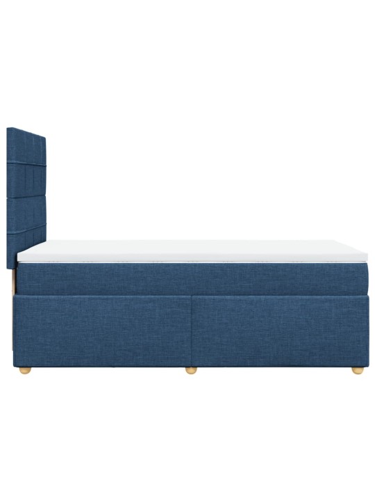 Box spring postel s matrací modrá 80x200 cm textil