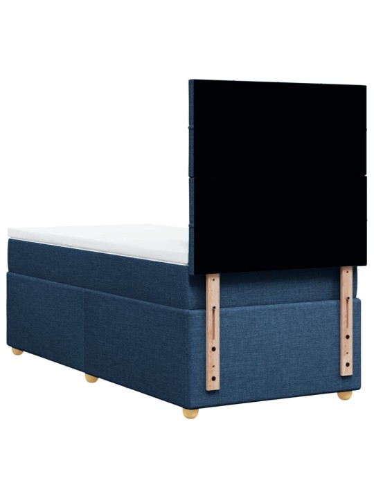 Box spring postel s matrací modrá 80x200 cm textil
