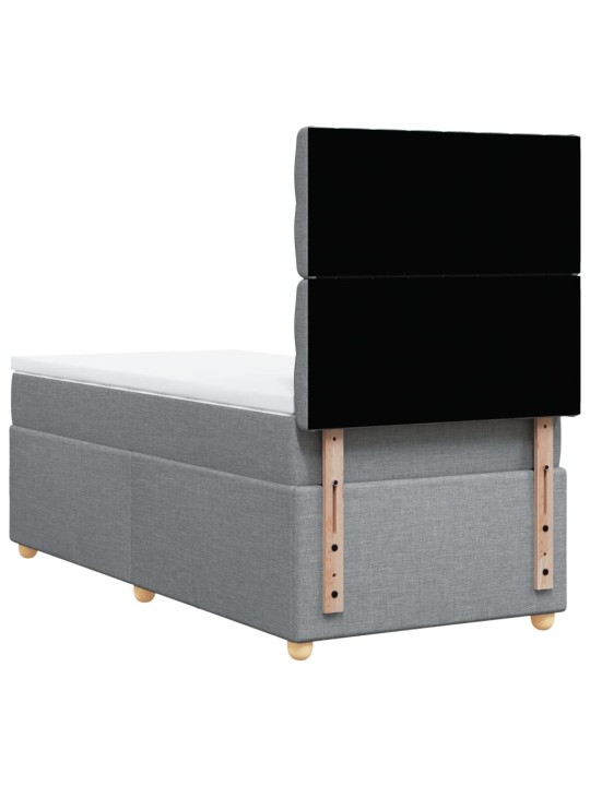 Box spring postel s matrací světle šedá 80 x 200 cm textil