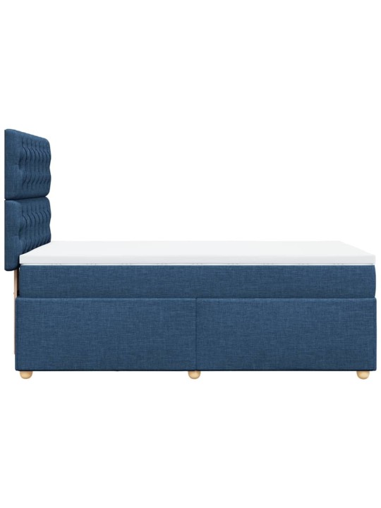 Box spring postel s matrací modrá 80x200 cm textil