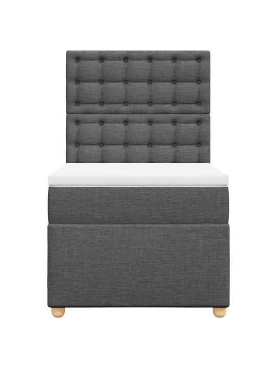 Box spring postel s matrací tmavě šedá 80 x 200 cm textil