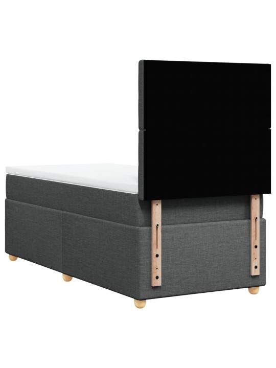 Box spring postel s matrací tmavě šedá 80 x 200 cm textil
