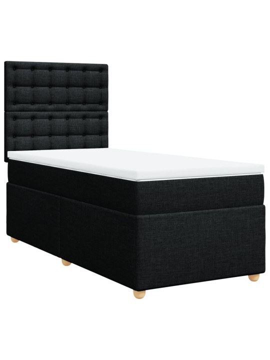 Box spring postel s matrací černá 80 x 200 cm textil