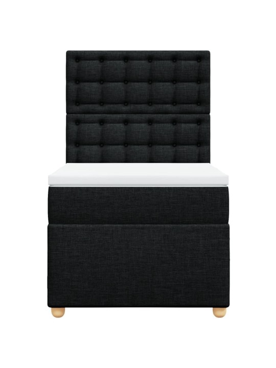 Box spring postel s matrací černá 80 x 200 cm textil