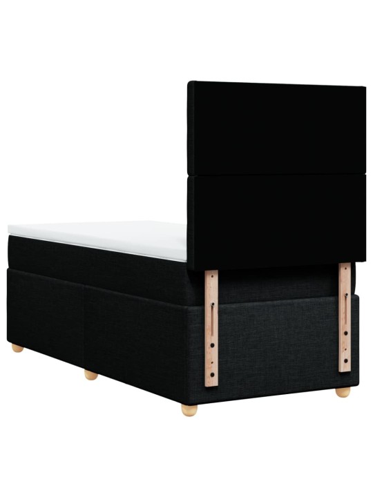 Box spring postel s matrací černá 80 x 200 cm textil