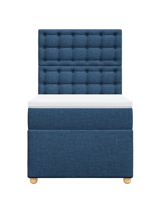 Box spring postel s matrací modrá 80x200 cm textil