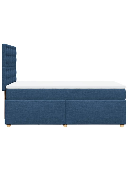 Box spring postel s matrací modrá 80x200 cm textil