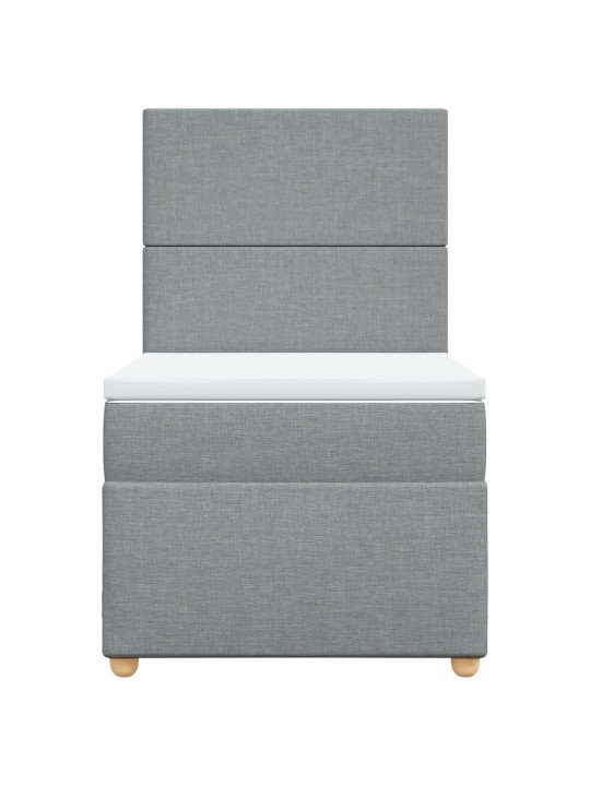 Box spring postel s matrací světle šedá 90x190 cm textil