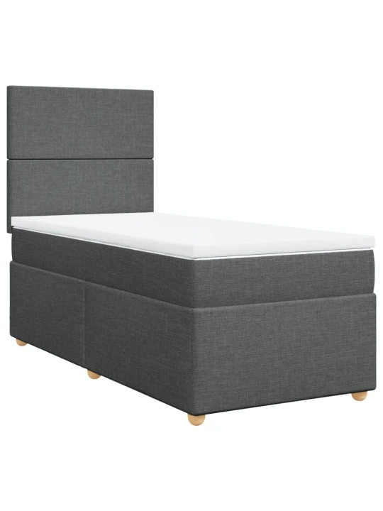 Box spring postel s matrací tmavě šedá 90x190 cm textil