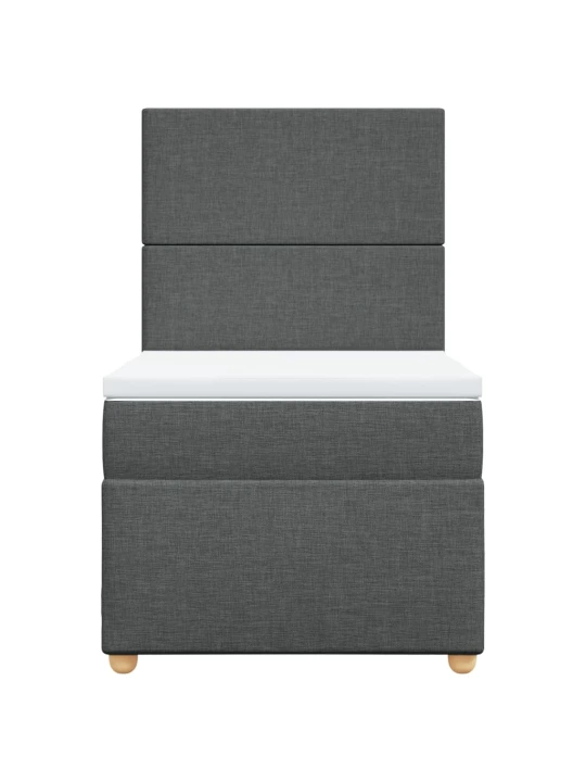 Box spring postel s matrací tmavě šedá 90x190 cm textil