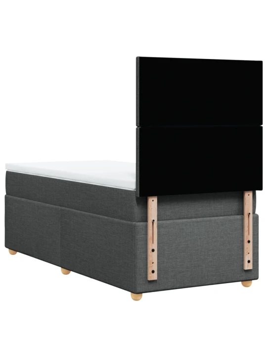 Box spring postel s matrací tmavě šedá 90x190 cm textil