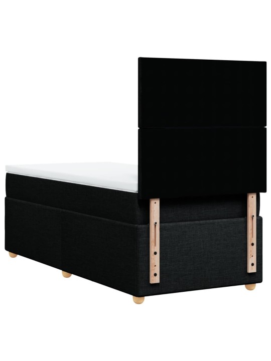 Box spring postel s matrací černá 90x190 cm textil