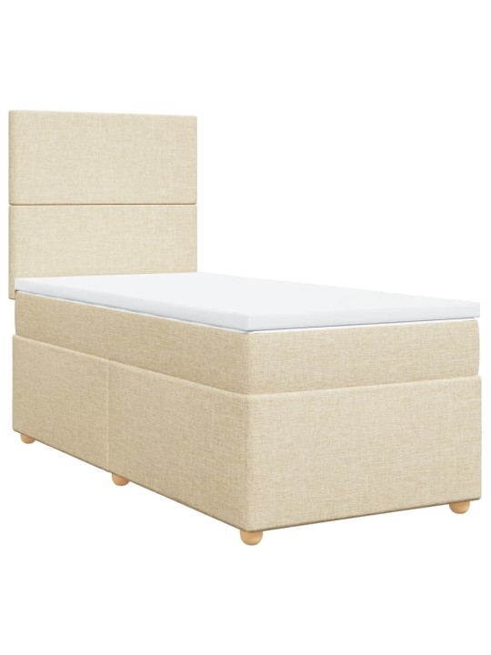 Box spring postel s matrací krémová 90x190 cm textil