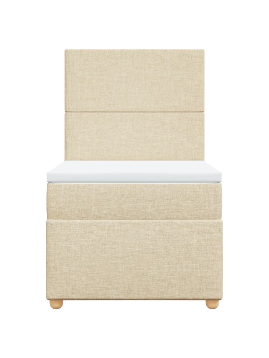 Box spring postel s matrací krémová 90x190 cm textil