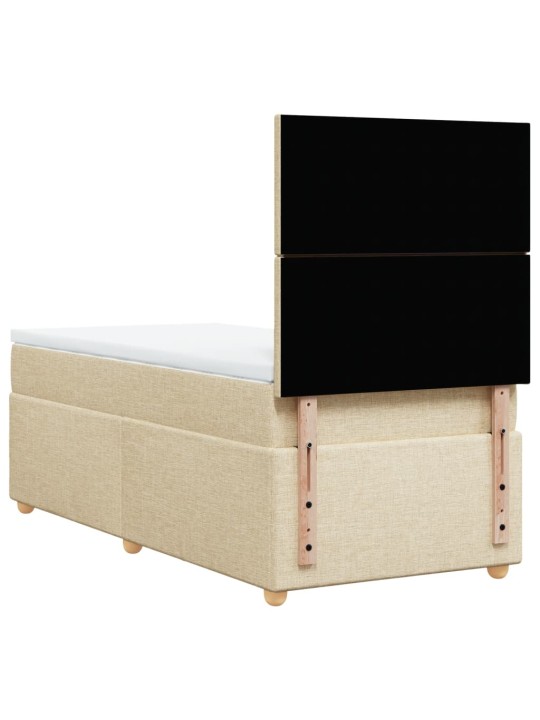 Box spring postel s matrací krémová 90x190 cm textil
