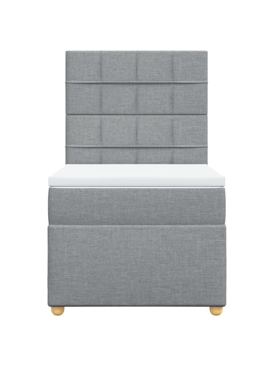 Box spring postel s matrací světle šedá 90x190 cm textil