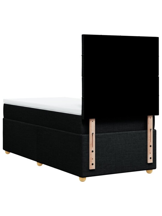 Box spring postel s matrací černá 90x190 cm textil