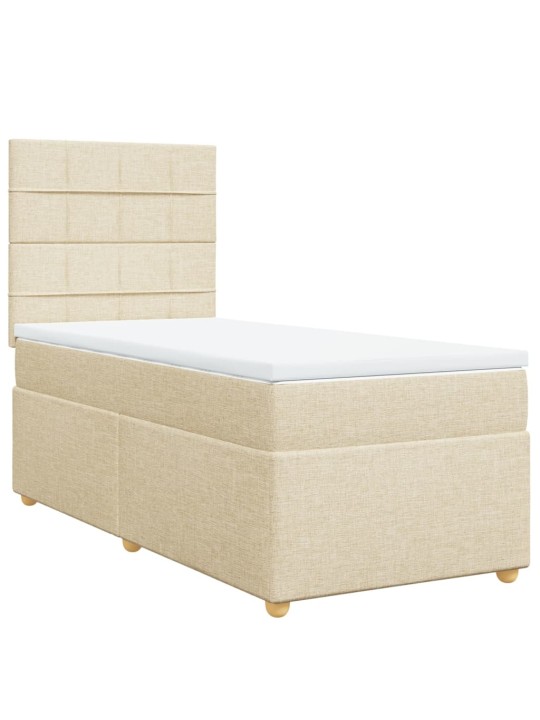Box spring postel s matrací krémová 90x190 cm textil