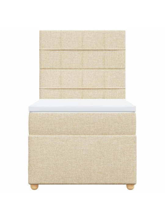 Box spring postel s matrací krémová 90x190 cm textil