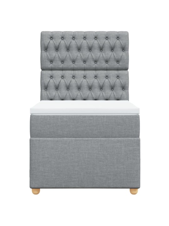 Box spring postel s matrací světle šedá 90x190 cm textil