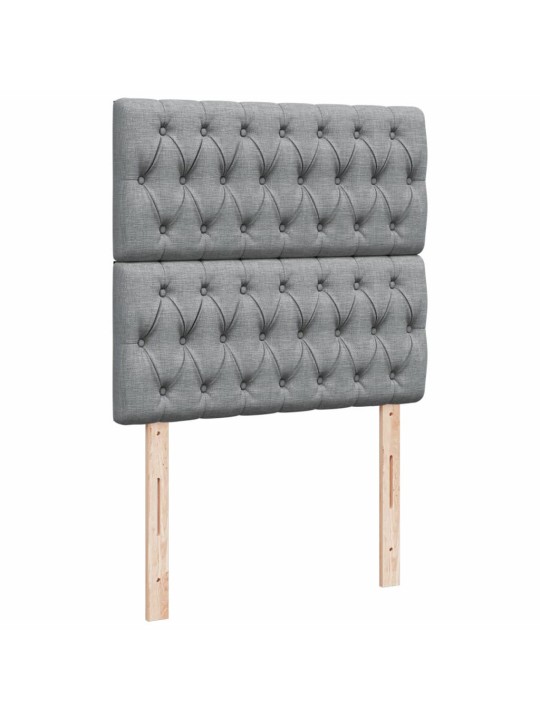 Box spring postel s matrací světle šedá 90x190 cm textil