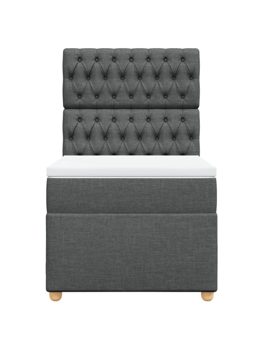 Box spring postel s matrací tmavě šedá 90x190 cm textil
