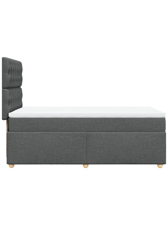 Box spring postel s matrací tmavě šedá 90x190 cm textil