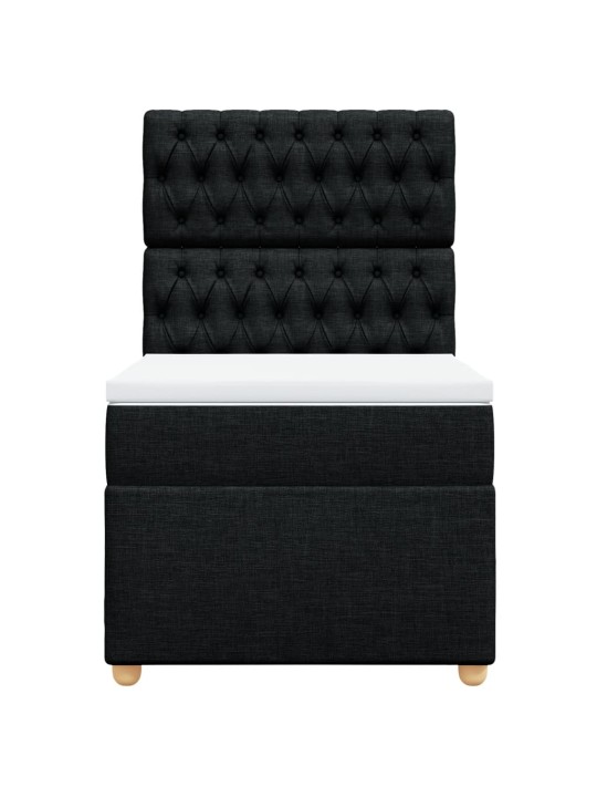 Box spring postel s matrací černá 90x190 cm textil