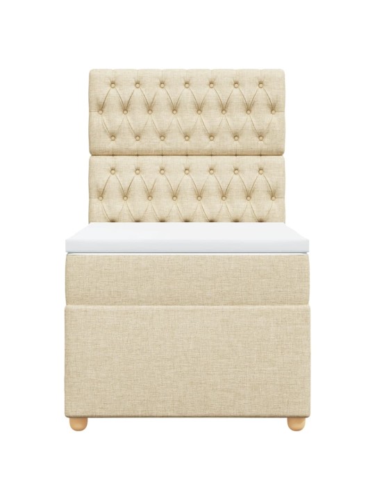 Box spring postel s matrací krémová 90x190 cm textil