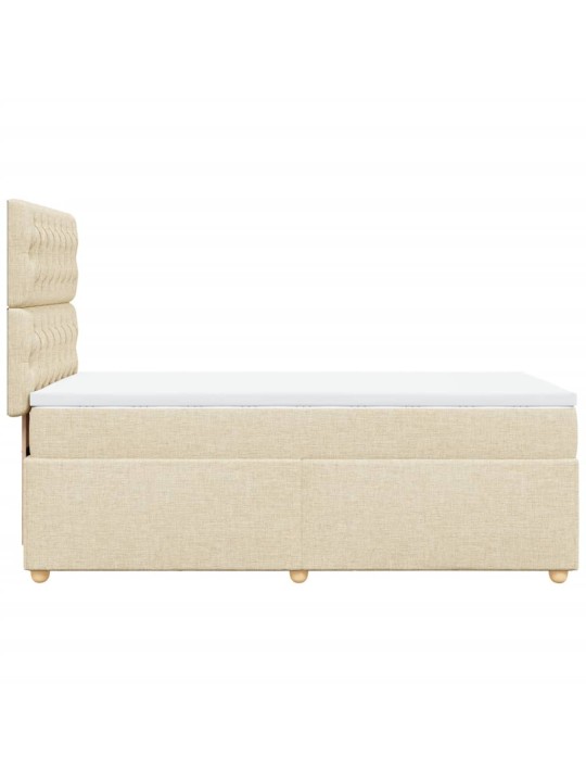 Box spring postel s matrací krémová 90x190 cm textil