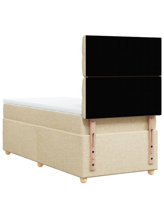 Box spring postel s matrací krémová 90x190 cm textil