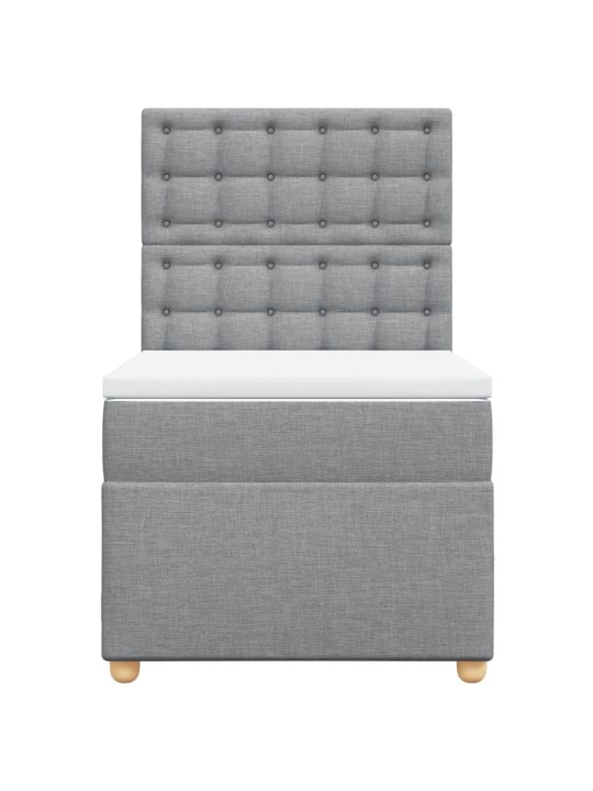 Box spring postel s matrací světle šedá 90x190 cm textil