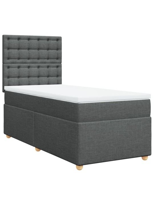 Box spring postel s matrací tmavě šedá 90x190 cm textil
