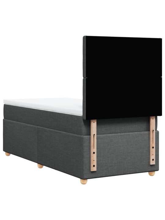 Box spring postel s matrací tmavě šedá 90x190 cm textil