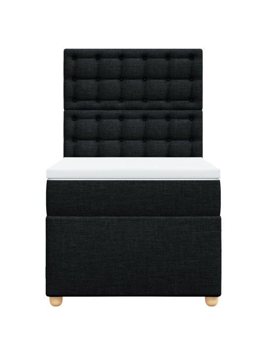Box spring postel s matrací černá 90x190 cm textil