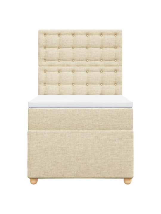 Box spring postel s matrací krémová 90x190 cm textil