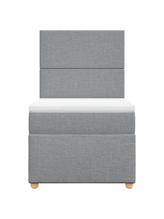 Box spring postel s matrací světle šedá 90x200 cm textil