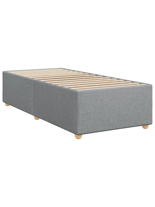Box spring postel s matrací světle šedá 90x200 cm textil