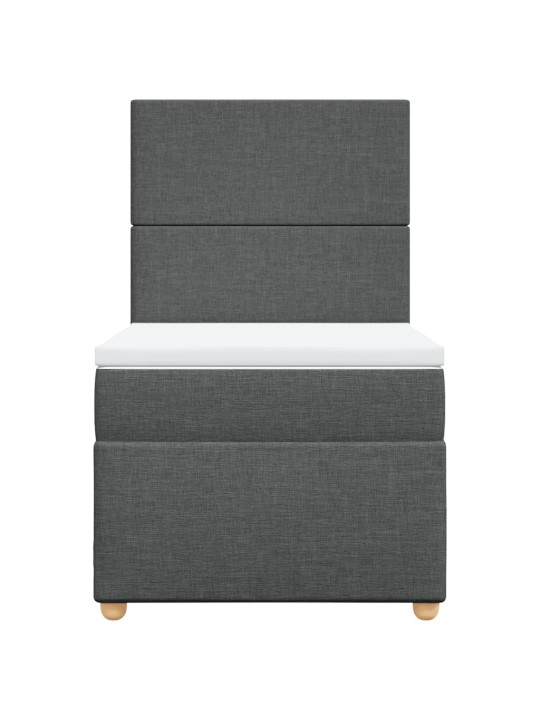 Box spring postel s matrací tmavě šedá 90x200 cm textil