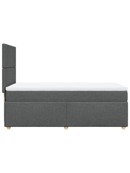 Box spring postel s matrací tmavě šedá 90x200 cm textil