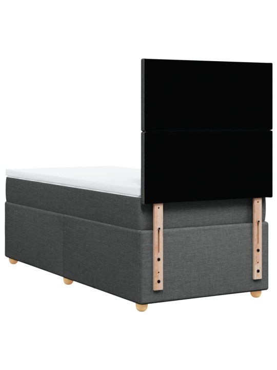 Box spring postel s matrací tmavě šedá 90x200 cm textil