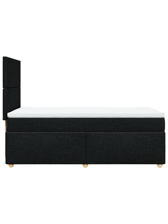 Box spring postel s matrací černá 90x200 cm textil