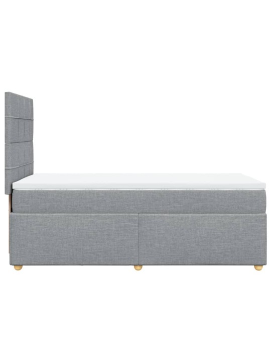 Box spring postel s matrací světle šedá 90x200 cm textil