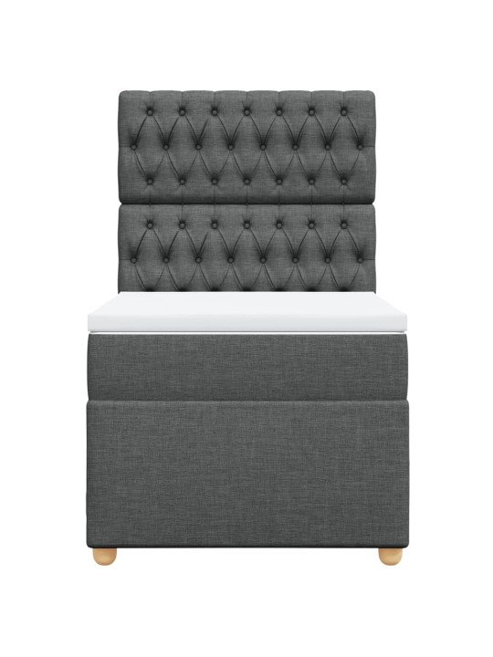 Box spring postel s matrací tmavě šedá 90x200 cm textil