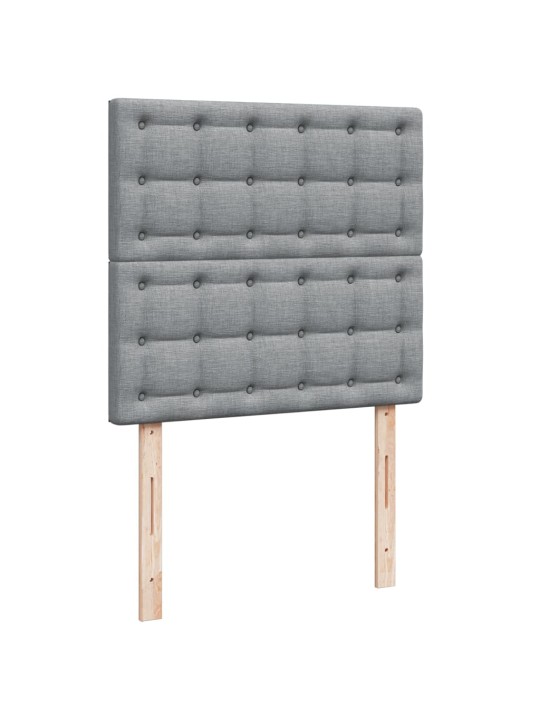 Box spring postel s matrací světle šedá 90x200 cm textil