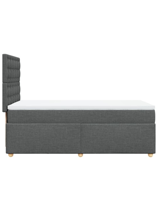 Box spring postel s matrací tmavě šedá 90x200 cm textil