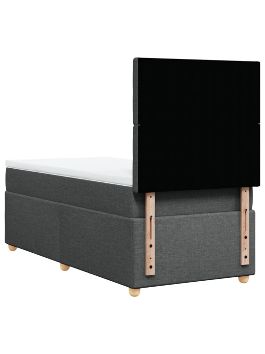 Box spring postel s matrací tmavě šedá 90x200 cm textil