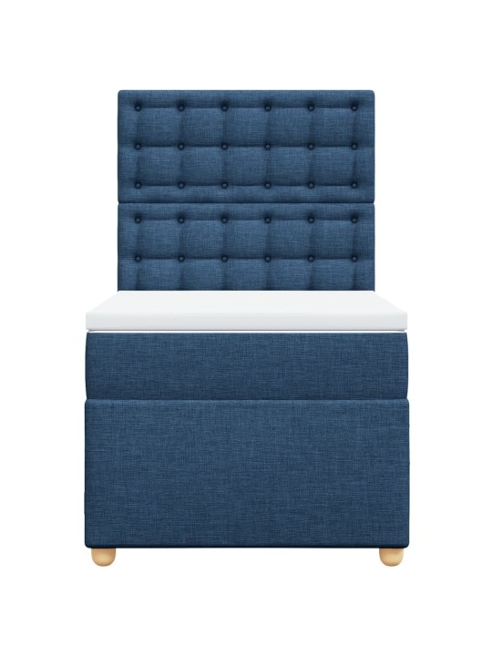Box spring postel s matrací modrá 90x200 cm textil