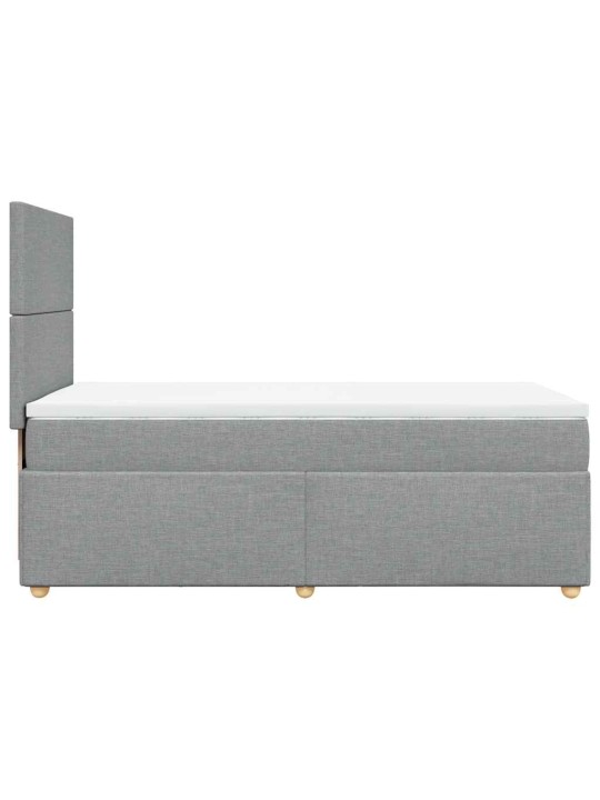Box spring postel s matrací světle šedý 100 x 200 cm textil